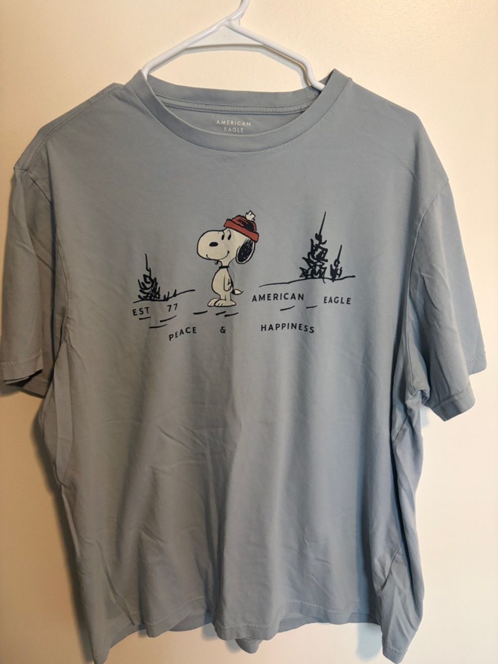 American Eagle Outfitters Men's Snoopy Tee - Light Blue